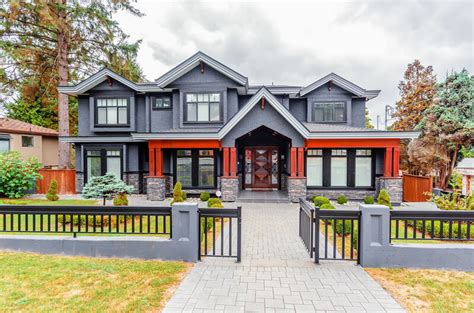 red and grey house